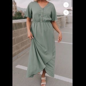 One Loved Babe XL Windsor Dress in Dusty Jade